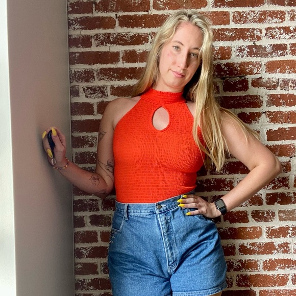 Venus red/orange summer top - Picture 1 of 6